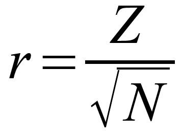 Formel für Umrechnung von Z in r