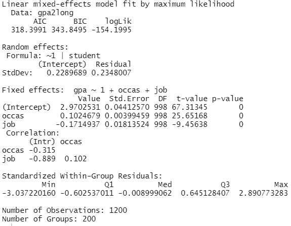 output nlme mit time varying covariates (level 1 prädiktoren)S